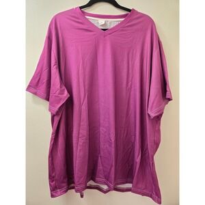 4XL Purple V Neck‎ T Shirt Women Short Sleeve Polyester Supzxhu